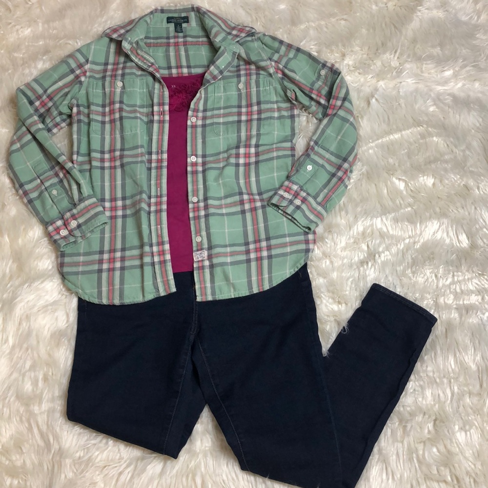 Lauren Jeans Company plaid Button Down Shirt
